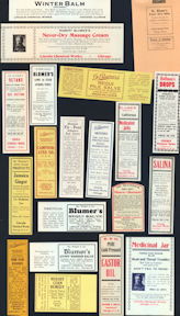 #ZBOT404 - Set of 20 Different Blumers Medical Bottle Labels - All Sorts of Really Nice Ones