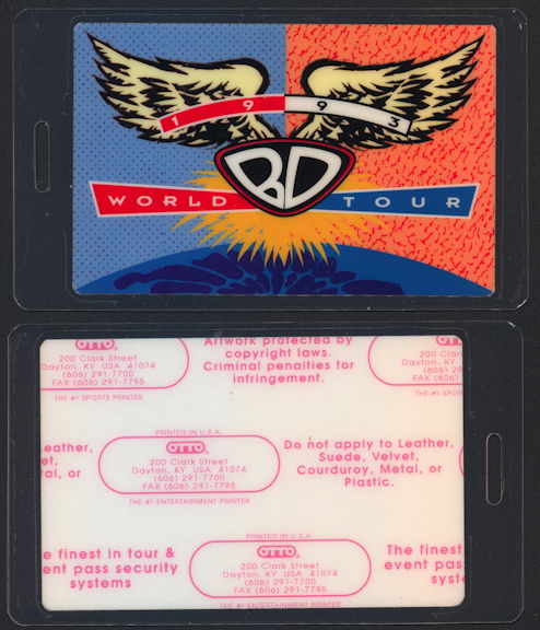 ##MUSICBP0428 - Bob Dylan Laminated Backstage Pass from the 1993 Never Ending World Tour