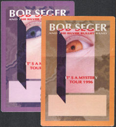 ##MUSICBP0193 - Pair of Bob Seger and the Silver Bullet Band OTTO Cloth Backstage Passes from the 1996 It's a Mystery Tour