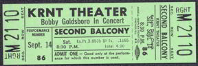 ##MUSICBPT941 - 1968 Bobby Goldsboro Ticket fro...