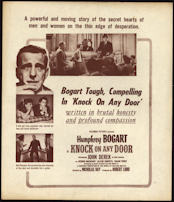 #CH326-16  - Humphrey Bogart in "Knock on Any Door" Movie Poster Broadside