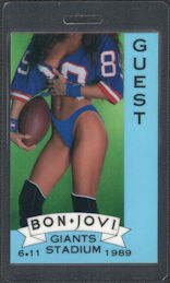##MUSICBP0828 - 1989 Bon Jovi OTTO Laminated Backstage Guest Pass from the 1989 Homecoming Show at Giants Stadium