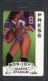 ##MUSICBP0449 - 1989 Bon Jovi Laminate Backstage Pass from the 1989 Homecoming Show at Giants Stadium