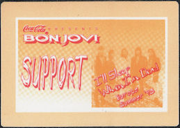 ##MUSICBP0674 - Bon Jovi OTTO Cloth Backstage Support Pass from the 1993 I'll Sleep When I'm Dead Tour