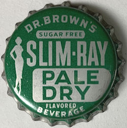 #BC209 - Super Rare Dr. Brown's Slim-Ray Pale Dry Soda Cork Lined Bottle Cap