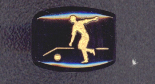 #BEADS0259 - Glass Intaglio Picturing a Bowler