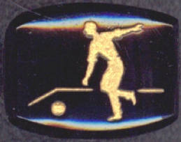 #BEADS0259 - Glass Intaglio Picturing a Bowler