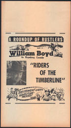 #CH326-26 - William Boyd (Hopalong Cassidy) Riders of the Timberline Poster/Broadside - As low as $7.50 each