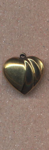 #BEADSC0285 - Double Sided Dimensional Brass Heart Pendant/Charm - As low as 25¢