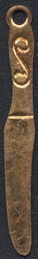 #BEADSC0280 - Brass Knife Charm - As low as 12¢