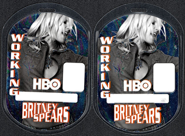 ##MUSICBP0025 - Britney Spears HBO Working Laminated Perri Backstage Pass from the Dream within a Dream Tour