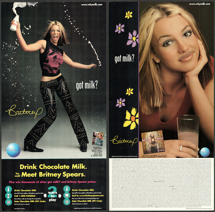 ##MUSICBQ0219 - Group of 3 Very Large Double Sided Britney Spears "got milk?" Posters