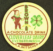 #DC107 - Very Early Milk Bottle Cap Picturing a Palmer Cox Brownie