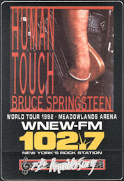 ##MUSICBP0671 - Bruce Springsteen OTTO Cloth Radio Pass from the 1992 concert at Meadlowlands Arena - Human Touch World Tour