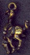 #BEADSC0256 - Solid Heavy Brass Cowboy on Bucking Bronco Charm - As Low As 50¢ Each