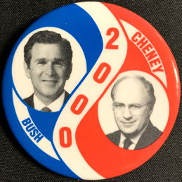#PL465 - Smaller Bush Cheney Jugate Pinback - 2000 Election