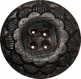 #BEADS0938 - Very Old Embossed and Painted German Wooden Button Variant - As low as 30¢