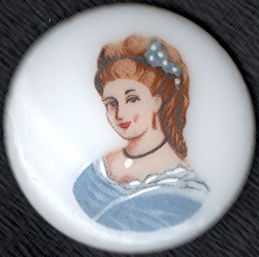 #BEADS0867 - 25mm Blue Lady Glass Cameo
