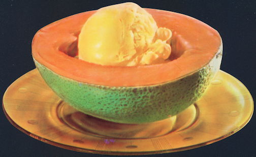 #SIGN187 - Diecut Cantaloupe and Ice Cream on a Plate Sign - As low as 50¢ each