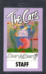 ##MUSICBP0350  - The Cars 1987 Door to Door Tour Laminated Staff Backstage Pass