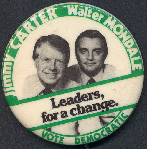 #PL326 - Large Pictorial Carter Mondale Leaders for a Change Pinback