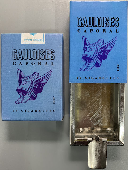 #MSH045 - Pair of Mechanical Mini Cauloises Caporal Cigarettes Ash Tray/Hippie Stash Boxes in Original Boxes 