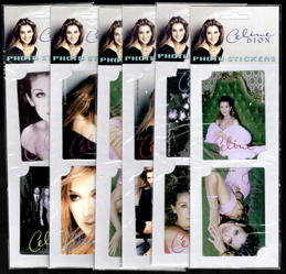 ##MUSICBQ0287 - Complete Set of 6 Different Licensed Packages of Celine Dion Photo Stickers