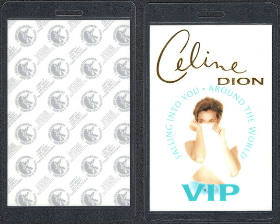 ##MUSICBP0606  - Celine Dion VIP Laminated T-Bird Backstage Pass from the Falling Into You Around the World Tour