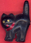 #HH166 - Celluloid Hand Painted Miniature Halloween Black Cat - As low as $1.50 each