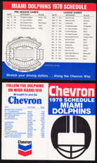 #BESports083 - Group of 3 1978 Miami Dolphins Pocket Schedules - Chevron Advertising