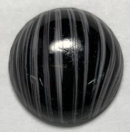 #BEADS1067 - Oval shaped 18mm White and Black Striped Glass Cabochon - Cherry Brand