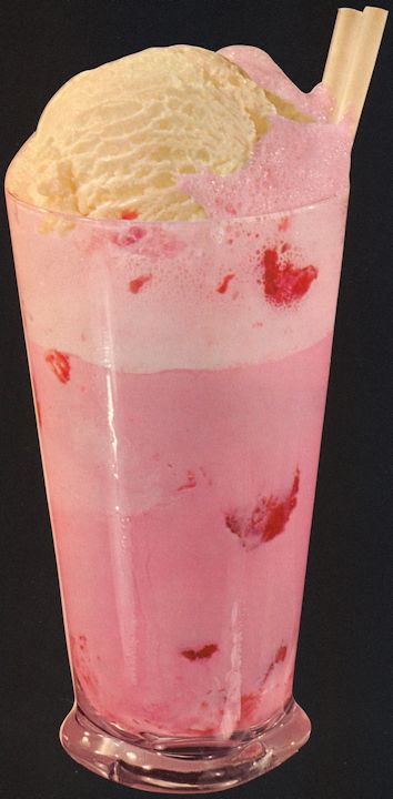 #SIGN211 - Diecut Diner Sign of a Strawberry Soda with Straw