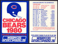 #BHSports092 - 1980 Chicago Bears Pocket Schedule
