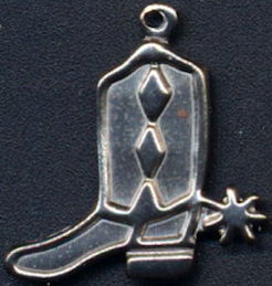 #BEADSC0288 - Chromed  Cowboy Boot Charm