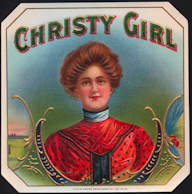 #ZLSC080 - Christy Girl Outer Cigar Box Label - Famous Artist - As low as $1 each