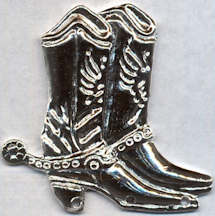 #BEADS0726 - Large Chromed Tin Cowboy Boots Met...