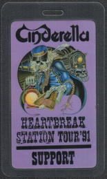 ##MUSICBP0351  - 1991 Cinderella Laminated Support Backstage Pass from the Heartbreak Station Tour