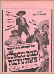 #CH326-40 - The Cisco Kid Returns Movie Poster Broadside