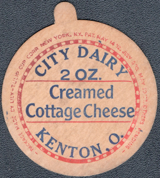 #DC265 - Group of 4 Very Early City Dairy Cottage Cheese Bottle Caps