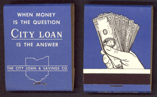 #TM093 - Full Unused Pack Front Cover Striker City Loan Bank Matches - As Low As 20¢/Pack