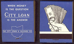 #TM093 - Full Unused Pack Front Cover Striker City Loan Bank Matches - As Low As 20¢/Pack