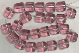 #BEADS1006 - Group of 48 9mm Czech Clear Pinkish Purple Glass Beads