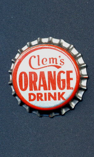 #BF143 - Group of 10 Cork Lined Clem's Orange Drink Soda Bottle Cap