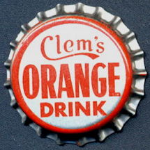 #BF143 - Group of 10 Cork Lined Clem's Orange Drink Soda Bottle Cap