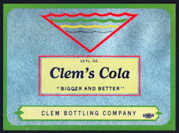 #ZLS194 - Clem's Cola Soda Bottle Label - As Low as 25¢ each