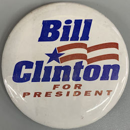 #PL421 - Larger Bill Clinton for President Pinback from the 1992 Election