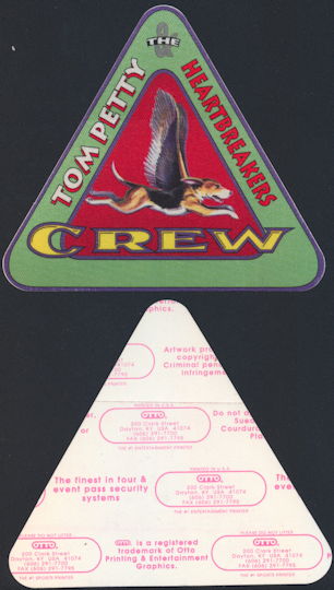 ##MUSICBP0240 - Tom Petty OTTO Cloth Backstage Crew Pass from the 1995 Dogs with Wings Tour