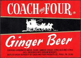 #ZLS253 - Coach and Four Ginger Beer Bottle Label