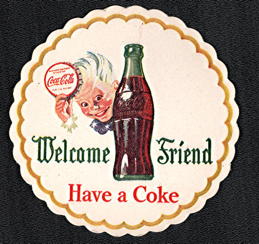 #CC467 - Coca Cola Welcome Friend Coaster - Sprite Boy