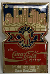 #CC404 - Super Bowl XXVI (26) Enamel Coca Cola Lapel Pin